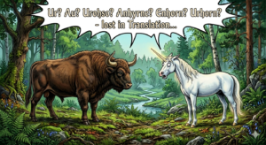 Illustration Urochse und Einhorn Comicstil